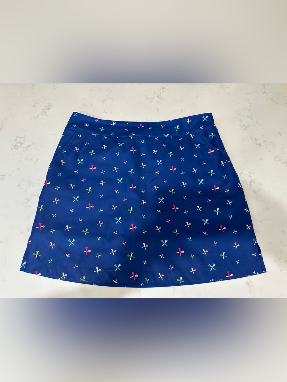 Vineyard Vines Golf Tee Print Performance Stretch Skort Preppy Activewear Size 6